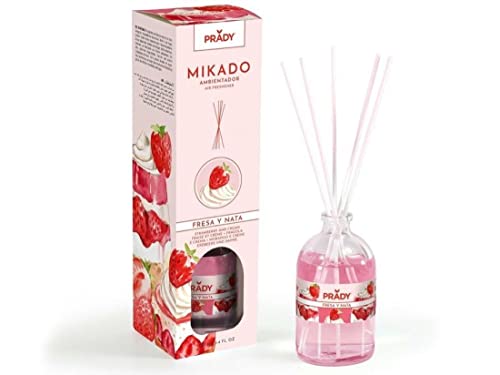 PRADY - Ambientador Mikado Fresas Y Nata - 100ml - Aroma Persistente