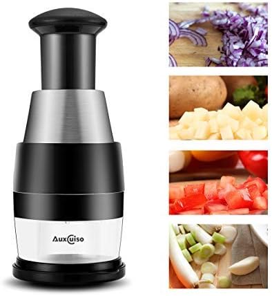 Slap and Press Food Chopper Manual Chop Veggie Garlic Onion Chopper Mincer Stainless Steel Housing …