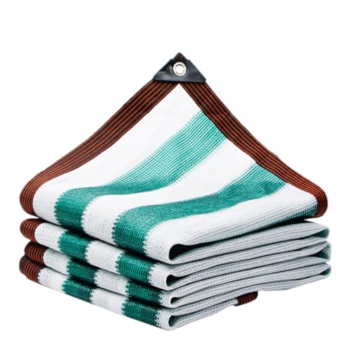 Generic Garden Shade Cloth 90% Shading Cover Green and White Stripes Sun Shade Net for Plant Covers, Swimming Pools, Patios, and Yards 3.3X9.9FT 9.9X13FT 13X26FT (Size : 6.6x9.9ft)