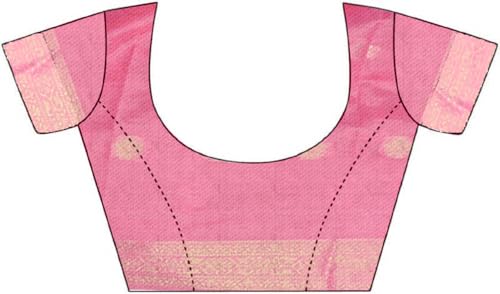 Image of Sarees for Women Wear Organza Silk Banarasi Sari Kanjivaram Soft Pure Paithani Wedding Original Kanchipuram Pattu Sadi with Blouse Piece 2026 (Gulab)