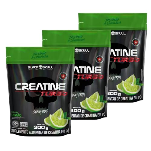 KIT 3x Creatine Turbo Refil 300g - Black Skull (LIMÃO)
