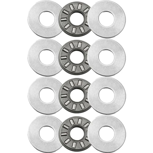 4 Sets NTA411+2TRA, Thrust Needle Roller Bearings with Two Washers, ID 1/4