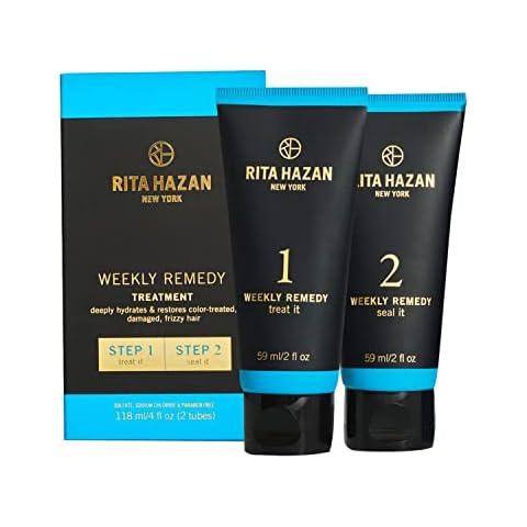 Rita Hazan Two Step Weekly Remedy Cream Kit - Deeply Hydrating & Restorative for Color Treated Hair - Hair Cream for Frizzy Hair - Hair Treatment for Dry Damaged Hair Cover