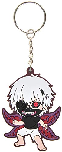 Anime Cosplay Keyring for Ken Kaneki Chibi Figure with Metal Keychain