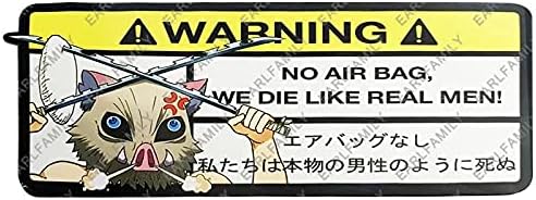 EARLFAMILY 5.1'' Cartoon Inosuke Car Sticker for We Die Like Real Men! Warning Decal Anime Vinyl JDM Window Wall Stickers