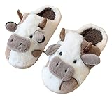 レディース メンズ ルームシューズ コットンスリッパ 乳牛 かわいい もこもこ 暖かい 防寒 滑り止め 室内履き 部屋 秋冬 男女兼用 ギフト