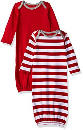 Moon and Back Baby Organic 2-Piece Sleeper Gown, red cranberry, 0-6 Months