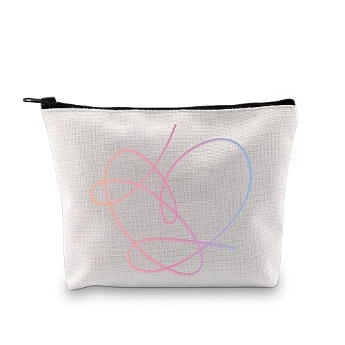 BDPWSS Bolsa de maquiagem Kpop Grupo Coreano Mercadoria do Exército Bangtan presente para amantes de k-pop do exército estojo de viagem, Bolsa Love Heart