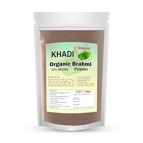 Khadi Omorose Brahmi Powder For Healthy Hairs-100 Grams | Helps in reducing Hairfall, boost healthy hair growth
