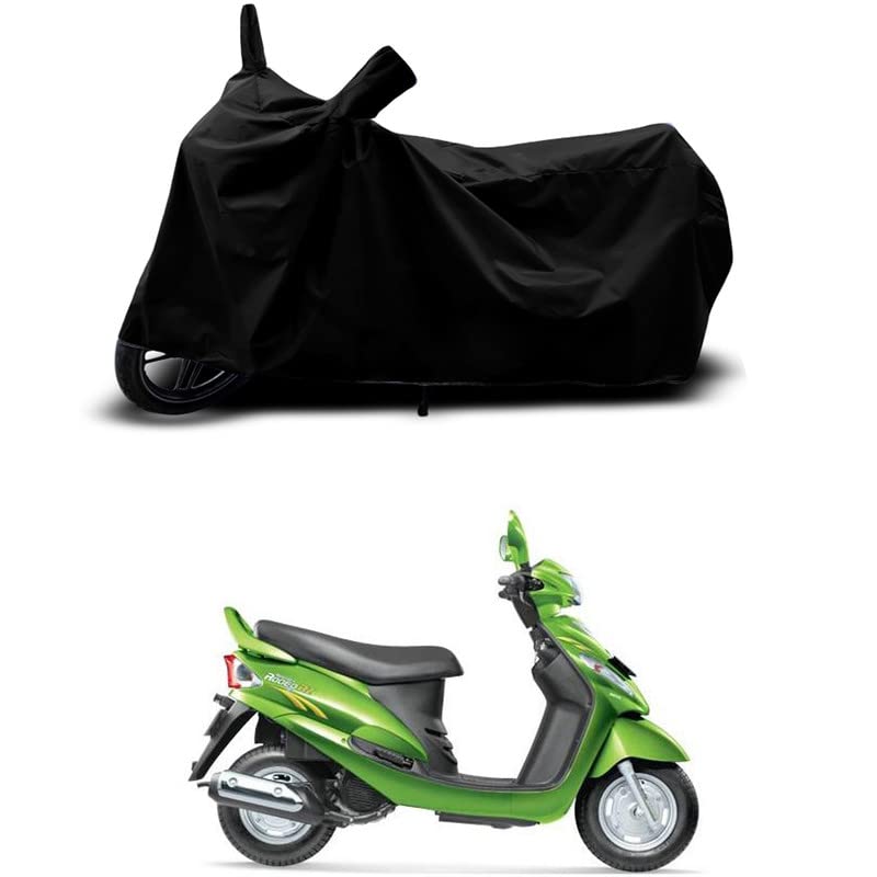 Image of 100% Scratchproof /UV-Rays /Heat Protection /Birds Dropping /Water Resistant /Dust Proof /Waterproof /Full Bike Scooty Two Wheeler Body Cover Compatible for Rodeo RZ All Varients[Black]
