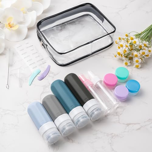 16 Pack Travel Bottles for Toiletries,TSA Approved Silicone Squeezable Travel Shampoo Bottles, 3oz Leak Proof Refillable Toiletry Cosmetic Containers - Image 7