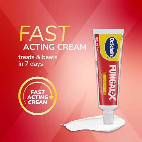 Dr. Scholl\'s Fungal-X Cream - Treatment for Athlete\'s Foot, Jock Itch, Ringworm, Relief from Itching, Burning, Stinging, Treat & Beat in 7 Days, Full Prescription Strength, 1 oz