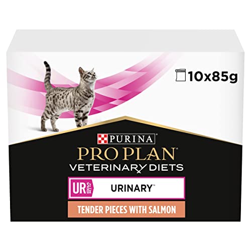 PRO PLAN VETERINARY DIETS UR Urinary Salmon Wet Cat Food 10x85g (Pack of 4)