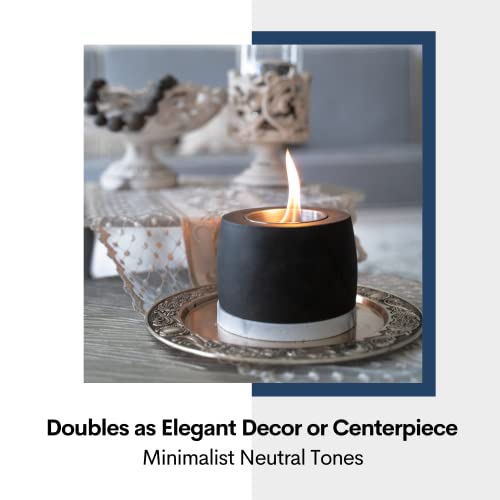 Hollowfire Tabletop Fire Pit – Indoor & Outdoor – Smores Maker – Smokeless Fire Pit – Perfect For Ambiance, Meat, Cheese, Marshmallow – Table Top Fireplace – Mini Fire Pit – Dark Grey Concrete #TOP7