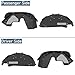 Hooke Road JK Aluminum Front Rear Inner Fender Liners for 2007-2018 Jeep Wrangler JK 2/4 Doors, Splash Mud Guard Wheel Well Liner Covers - 4PCS Set