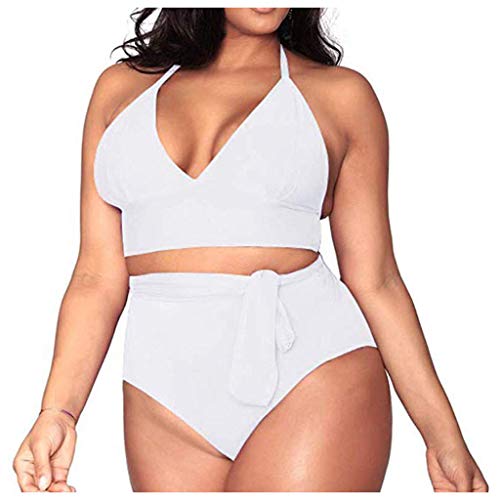 YCBMINGCAN Conjunto de bikini push up para mujer, traje de baño de cintura alta, parte superior de bikini dividida, moda de playa, traje de baño de dos piezas, traje de baño triangular, traje de baño