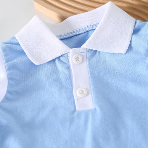 2Pcs Summer Clothes Toddler Baby Girl Golf Outfit Solid Sleeveless Polo Shirt and Pleated Mini Skirt Set2