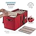 ZOBER Large Christmas Ornament Storage Box - Stores 128 Ornaments W/Dividers - Non-Woven, Durable Christmas Storage Containers - Dual Zipper - Red