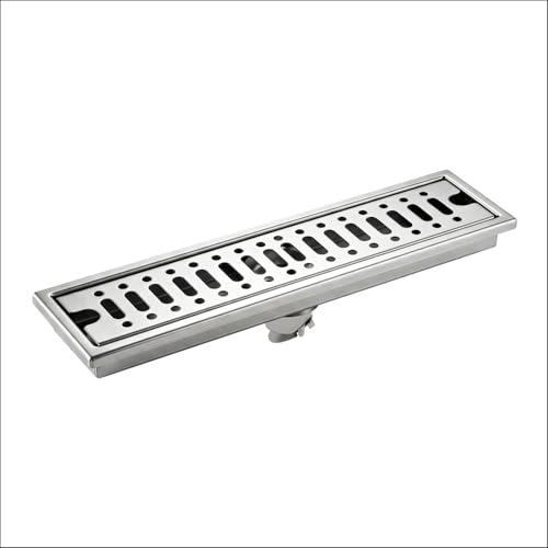 Image of Bathroom Linear Shower Drain 3X36 INCH Stainless Steel | Center Hole Channel Drain | Heavy Duty, Rust Proof & Odor Resistant