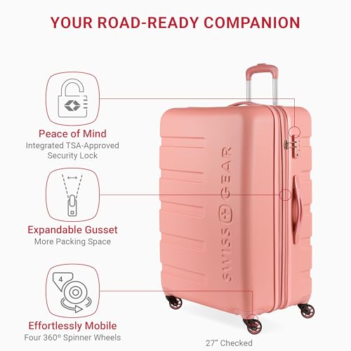 SwissGear 7366 Signature Hardside Expandable Luggage with Spinner Wheels, TSA Lock, Cup-Holder, Coral Almond, 3-Piece Set (19/23/27) by SwissGear - Image 3