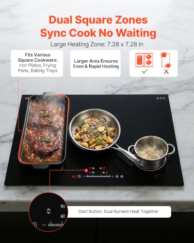 Image of VEVOR Induction Cooktop 30inch 4 Burners Built-in Electric Stove 220V