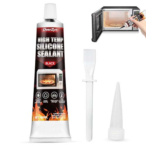 OverZyn High Heat Silicone Sealant, High Temp Silicone Oven Door Adhesive Heat Resistant Glue Strong Bonding and Sealing Flexible Durable for Oven Barbecue Grills Fireplace Exhaust Pipes, 100ml