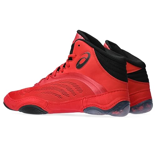 ASICS Men's Split Elite Wrestling Shoes, 9, Classic RED/Black