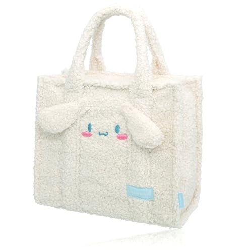 Imagen de Roffatide Cinna-blanco Perro Bolso de peluche para mujer Cartoon Lindo Bolso Peluche Tote de hombro Blanco