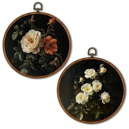 KSDUT Vintage Natural Flowers Wall Decor Art Set of 2