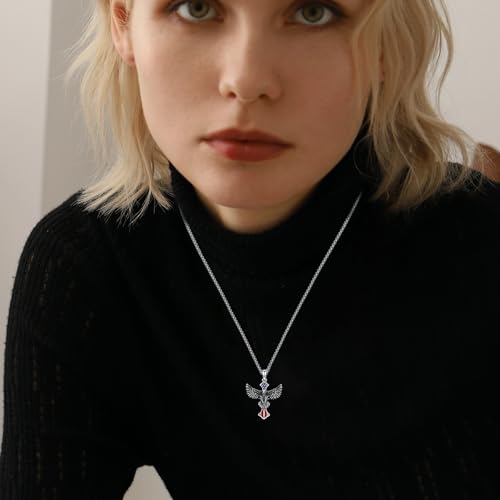 Eagle Necklace for Men 925 Sterling Silver American Flag Cross Necklace American Eagle Cross Patriotic Pendant Independence Day Jewelry for Men Women4