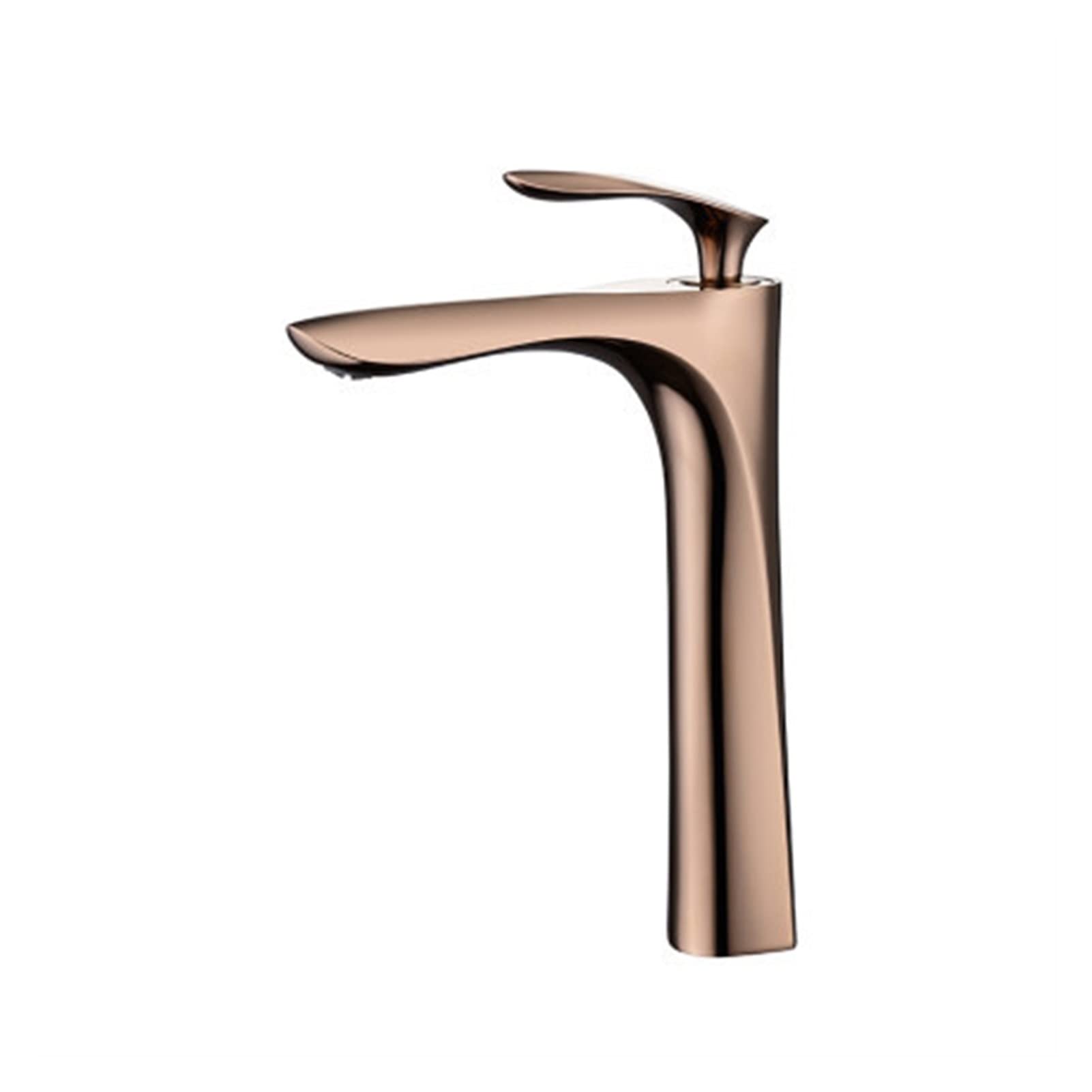 Robinet de la salle de bain haut de gamme finition or rose et noir mat sur pont