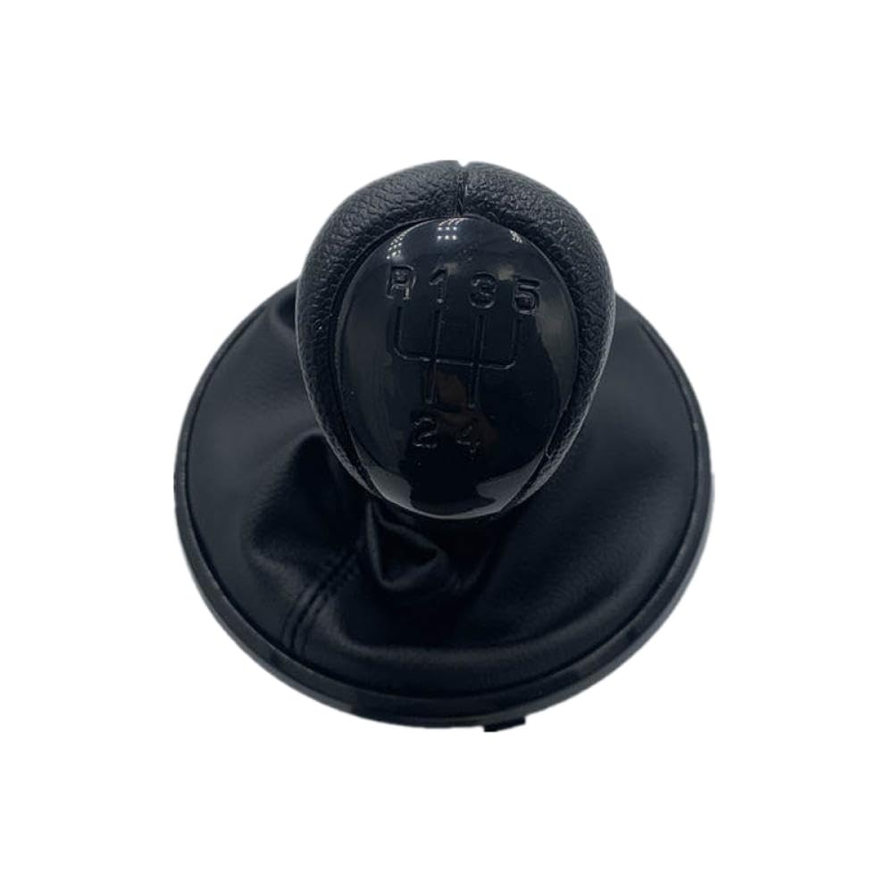 CasdsDtub Car Gear Shift Knob and Leather Gaiter Boot Black Or White 5 Speed Compatible with Skoda Roomster 2006 2010 and Fabia MK2 2007 2010(Color Name: Black)