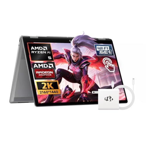 Image of HP OmniBook X Flip 2-in-1 16 inch 2K Touchscreen Laptop, AMD Ryzen AI 5 340(Beats i7-1355U), 16GB DDR5 512GB SSD, AMD Radeon 840M Graphics, Wi-Fi 6E, AI Copilot+ PC Laptop for Creator, Designer, Win 11