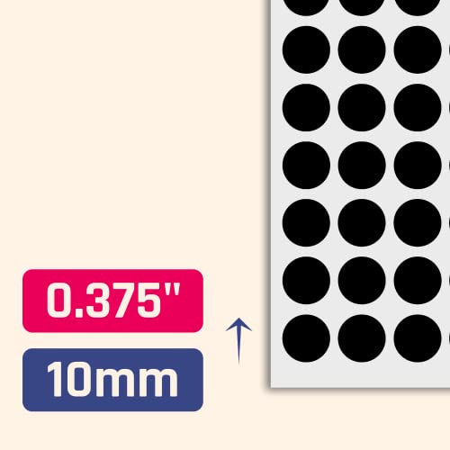 Image of 3000 Pack, 0.375 inch Round Color Coding Circle Dot Sticker Labels - Black