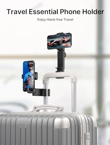 JSAUX® Airplane Travel Essentials Phone Holder, Universal Handsfree Phone Mount for Flying with 360 Degree Rotation, Accessory for Airplane, Travel Must Haves Phone Stand for Desk, Tray Table