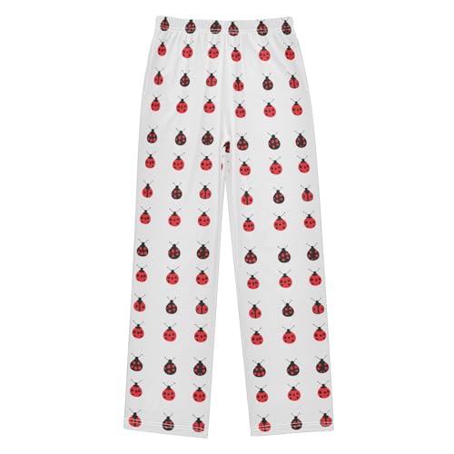 Boys' Pants Red Black Ladybugs White Long Bottoms Jogger Pants Elastic Waist Trousers with Pockets S-XL