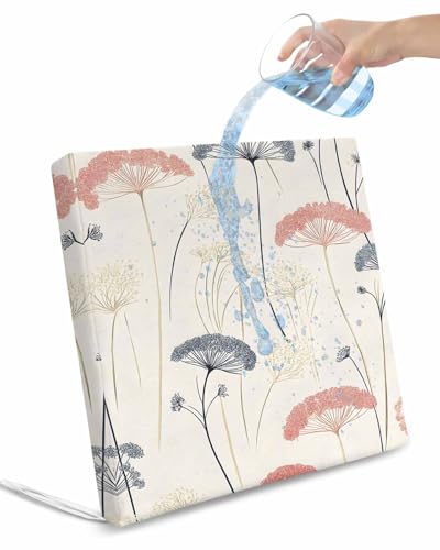 2 Pack Red Black Yellow Floral Waterproof Cushion Covers with Ties, Outdoor Patio Chaise Lounge Chair Seat Cushion Slip Covers Replacement(Only Cover) Farmhouse Watercolor Flowers 22