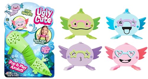 JA-RU Pop It Axolotl Fidget Toys (1-Pack) – Animal-Themed Pop Tubes for Kids | Sensory Stress Relief Toy | Bulk Axolotl Party Favors & Classroom Prizes | Spring-4746-1s (1 Unit Assorted Color)