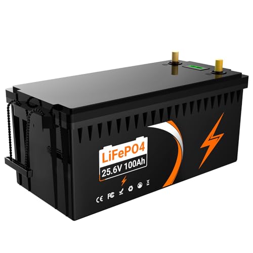 Batería LiFePO4 de 24 V, 100 Ah, batería de litio de 2560 Wh, hasta 15000 baterías de litio de ciclo profundo de 100 A BMS, celdas LiFePO4 de clase A para caravanas, campistas, almacenamiento de