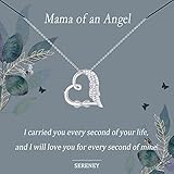 Sereney Miscarriage Gifts For Mothers, Sterling Silver Angel Wing Infinity Heart Pendant Necklace As Angel Baby Memorial Gift For Mom, Miscarriage Necklace As Pregnancy Loss Of Baby Sympathy Gift
