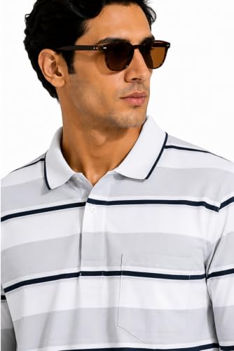Image of SANE ORIGINALS Men's Full Sleeve Polo T-Shirt with Pocket, Premium Cotton Blend Collar Neck Tee