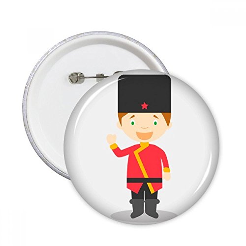Badge rond Russie Cartoon pour masquer une usure ou égayer un vêtement terne