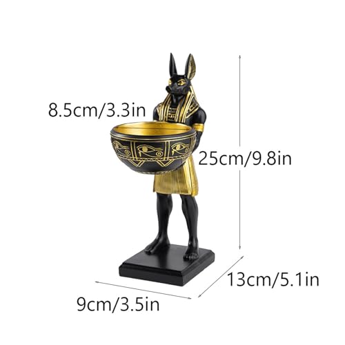 Estatua de Anubis con cuenco de resina 10 pulgadas miniatura 5