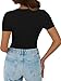 GKBK Scoop Neck Short Sleeve Tops for Women Ribbed Knit Fitted Tee Soft Slim Tight Basic Casual Shirt for Spring Clothes 2026 Trendy Summer Fashion Outfits Black