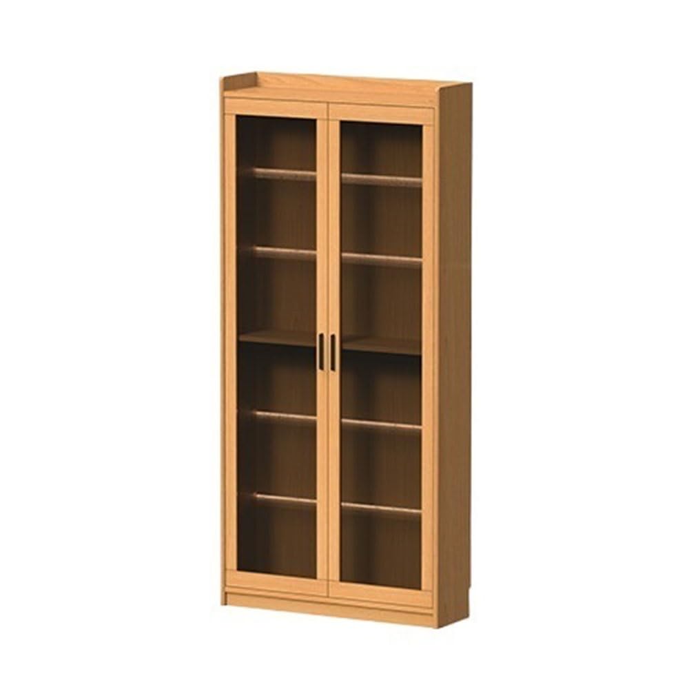 Lizhuzhuzs28 Bookcase Shelf Double Glass Door Bookshelf Living Room Floor-Standing Display Cabinet Study Storage Bookcase Bookshelf Display