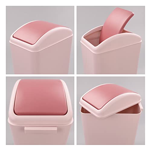 Parlynies 4.5 Gallon Pink Plastic Waste Can, Kitchen Garbage Can With Swing Lid, 1 Pack #TOP2