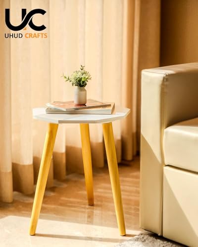 Image of UHUD CRAFTS Home Decor Multipurpose Wooden Coffee Table /Centre Table /Side Table /End Table /Tea Table for Living Room,Bedroom, Balcony & Office - White