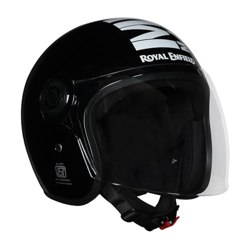 Image of Royal Enfield Copter of Solid ID ABS GL BLK XL62 Helmet | Certification: ISI & DOT | Type: Open Face | Material: ABS