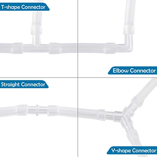 Image of Pawfly Aquarium Airline Tubing Connectors Plastic Inline Valve, Fish Tank Air Pump Connector, 40-Piece