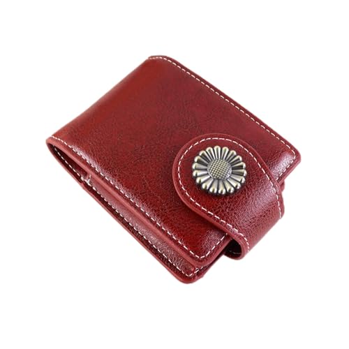 Estojo de maquiagem portátil com espelho, bolsa compacta de cosméticos de poliuretano e organizador de batom para mulheres, bolsa de maquiagem adequada para viagens, Vinho tinto, Moderno